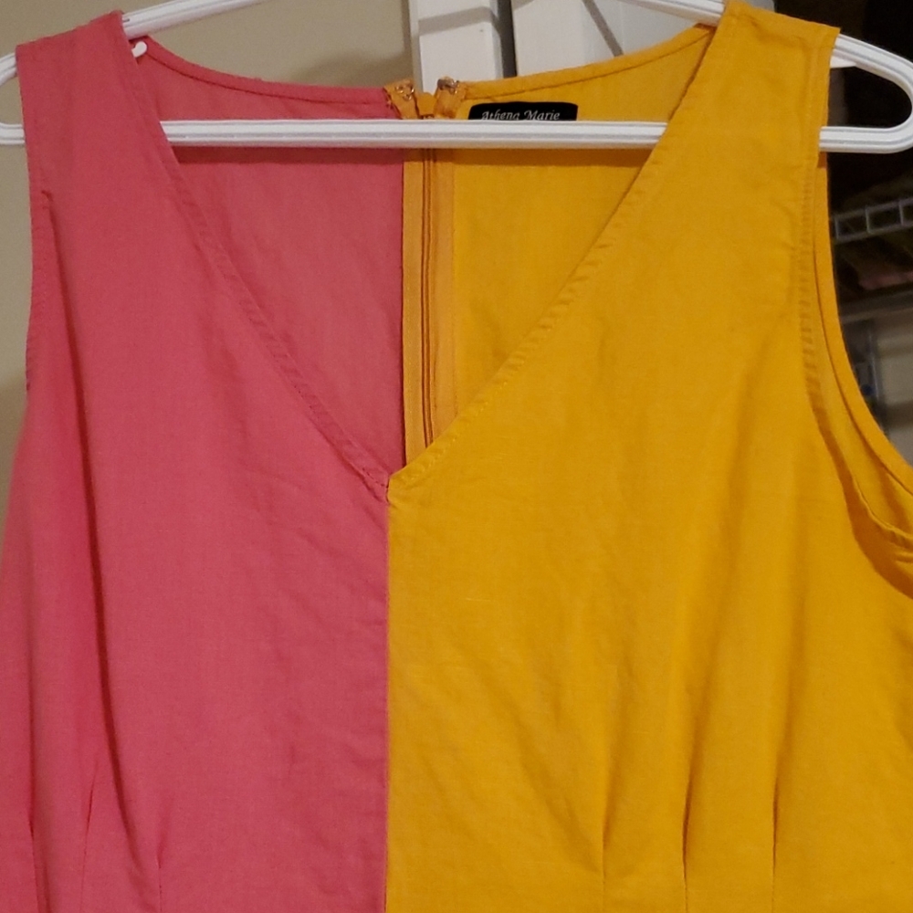 Color block midi dress